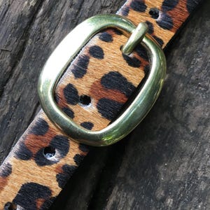 Genuine Leopard Printed Italian Hair-On Hide Belt, Outstanding Leather Quality, Exceptional Value, Made in London, Classy Cool Gift for Her