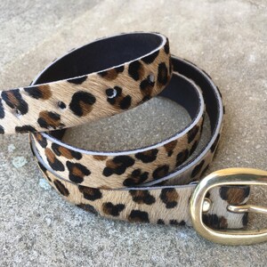 Leopard Print Hair-On Hide Belt, Italian Leather, Made in London image 11