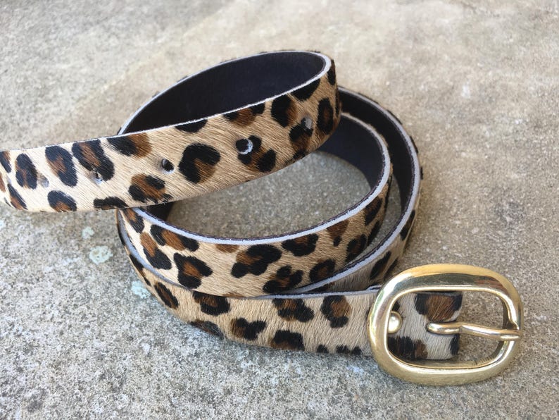 Leopard Print Hair-On Hide Belt, Italian Leather, Made in London image 11