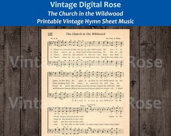 The Church in the Wildwood The Little Brown Church Vintage Hymn Sheet Music
