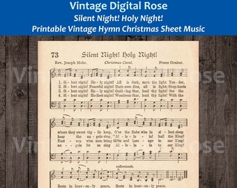 Silent Night! Holy Night! Printable Vintage Christmas Hymn Carol Sheet Music