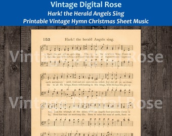 Hark! the Herald Angels Sing Printable Vintage Hymn Sheet Music