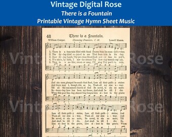 There is a Fountain Printable Vintage Hymn Easter Sheet Music