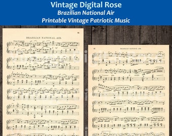 Brazilian National Air Patriotic Song of Brazil Printable Vintage Patriotic Sheet Music
