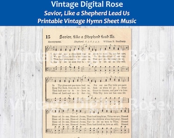 Savior, Like a Shepherd Lead Us Printable Vintage Hymn Sheet Music