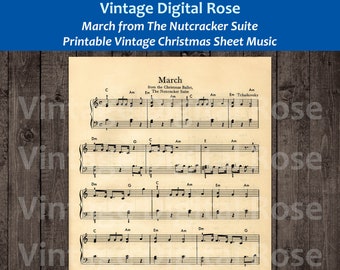 March from The Nutcracker Suite Tchaikovsky Printable Vintage Popular Christmas Song Sheet Music