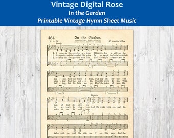 In the Garden Printable Vintage Hymn Sheet Music
