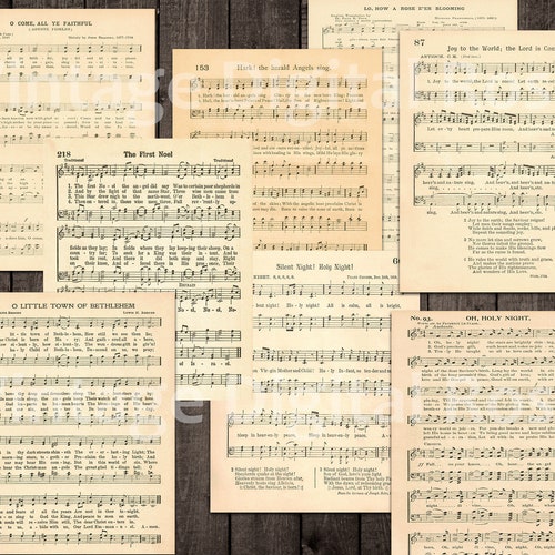 O Holy Night Printable Vintage Christmas Hymn Carol Sheet - Etsy