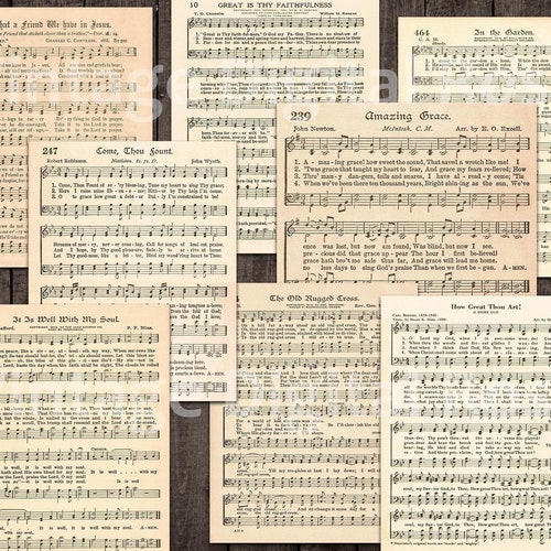 Printable Vintage Hymns Set of 8 Sheet Music Best Sellers Top - Etsy