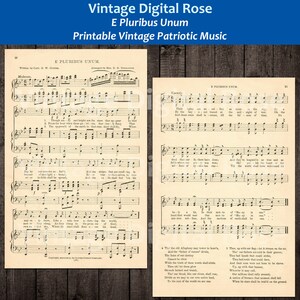 E Pluribus Unum Printable Vintage Patriotic Sheet Music