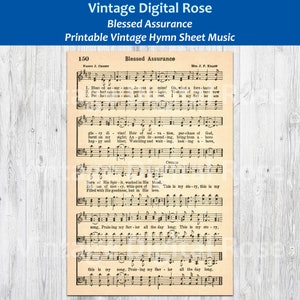 Blessed Assurance Printable Vintage Hymn Sheet Music