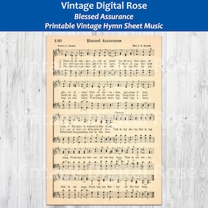 Blessed Assurance Printable Vintage Hymn Sheet Music