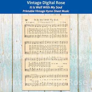It Is Well With My Soul Printable Vintage Hymn Sheet Music