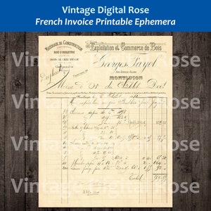 Jahrgang Französisch Rechnung 1910 Materiaux de Bau druckbare Junk Journal Ephemera