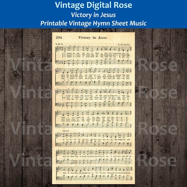 Victory in Jesus Piano Sheet Music Etsy