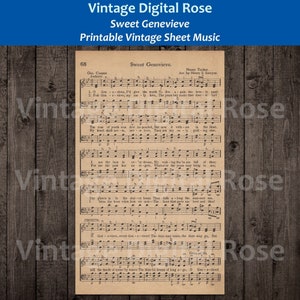 Sweet Genevieve Henry Tucker Printable Vintage Sheet Music