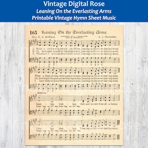 Leaning on the Everlasting Arms Printable Vintage Hymn Sheet Music