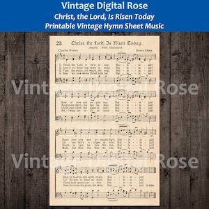 Christ, the Lord, is Risen Today Printable Vintage Hymn Sheet Music