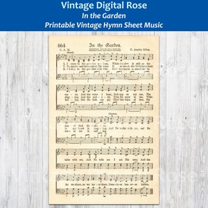 In the Garden Printable Vintage Hymn Sheet Music