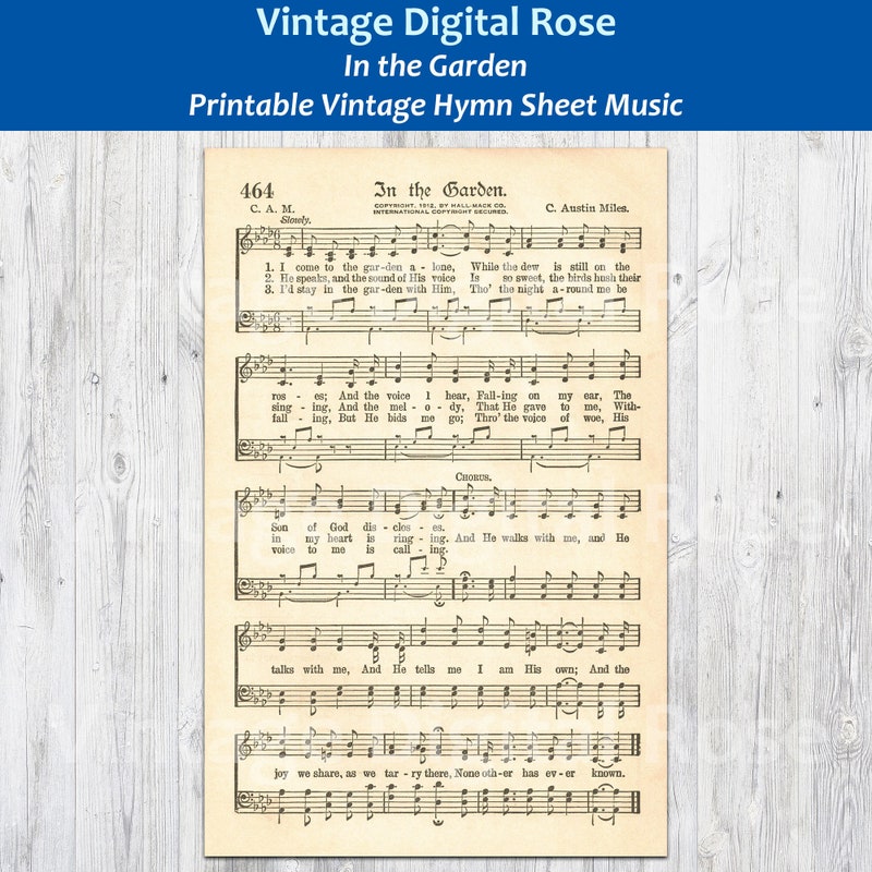 In the Garden Hymn Print - Etsy