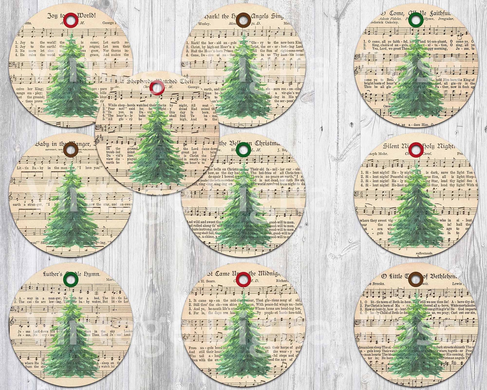 Printable Christmas Ornament Tags With Vintage Christmas | Etsy