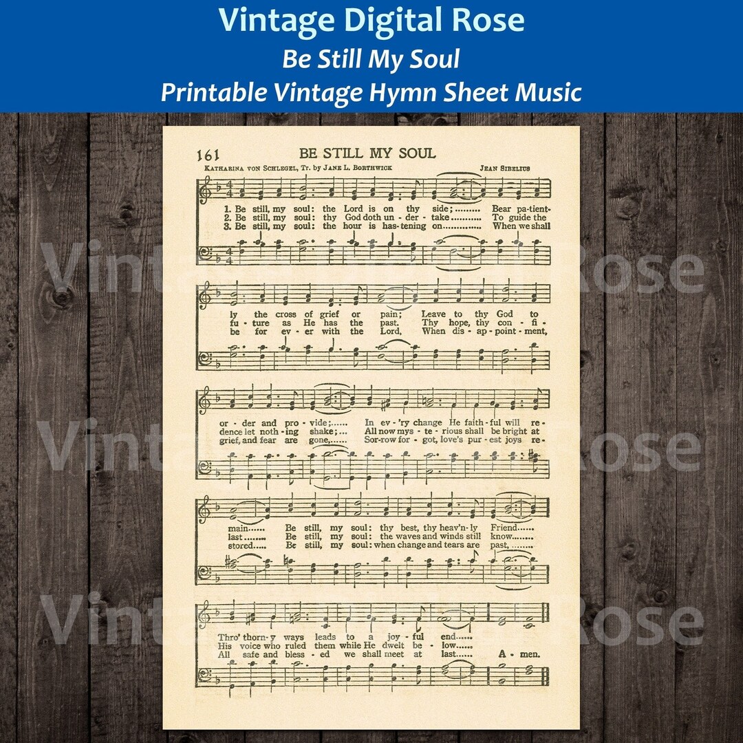 Be Still My Soul Printable Vintage Hymn Sheet Music - Etsy
