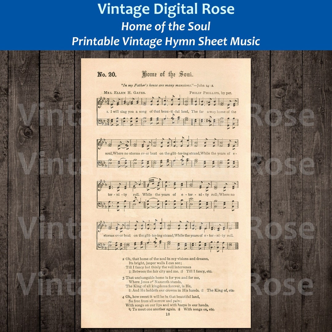 Home of the Soul Printable Vintage Gospel Hymn Sheet Music - Etsy