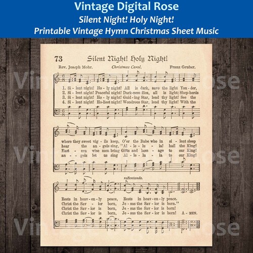 O Holy Night Printable Vintage Christmas Hymn Carol Sheet - Etsy