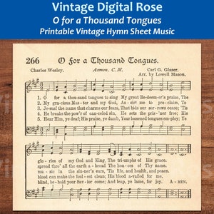O für tausend Zungen (zu singen) druckbare Vintage Hymne Noten