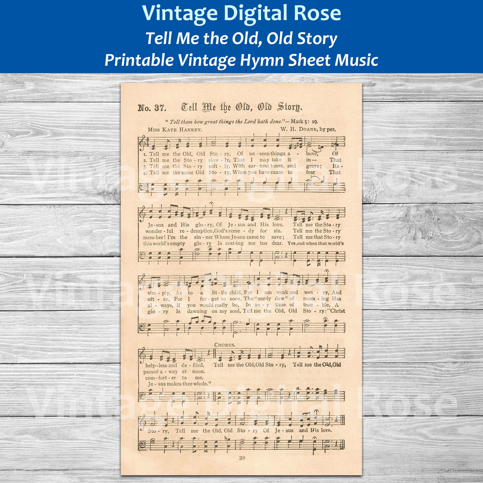 Tell Me the Old, Old Story Printable Vintage Gospel Hymn Sheet Music - Etsy