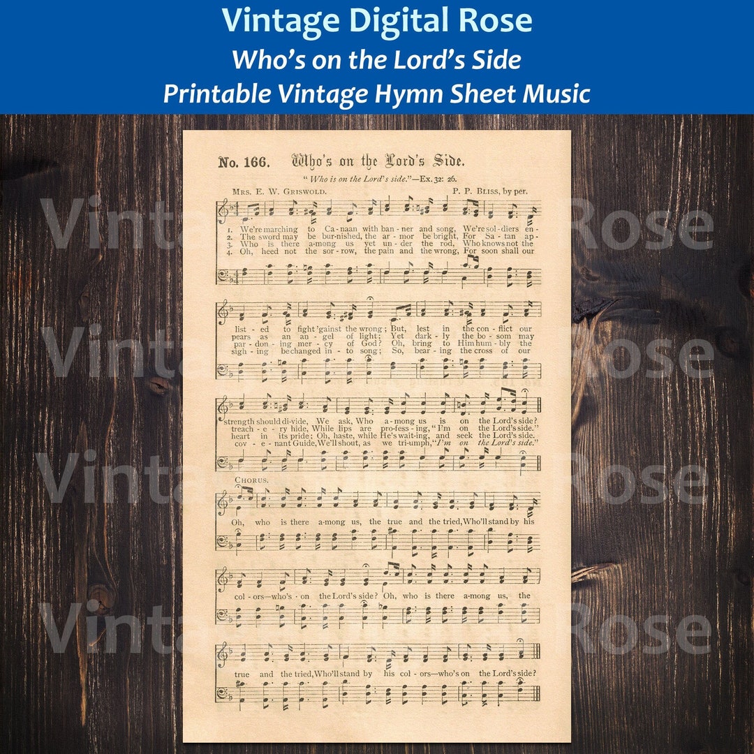 Who's on the Lord's Side Printable Vintage Gospel Hymn Sheet Music - Etsy