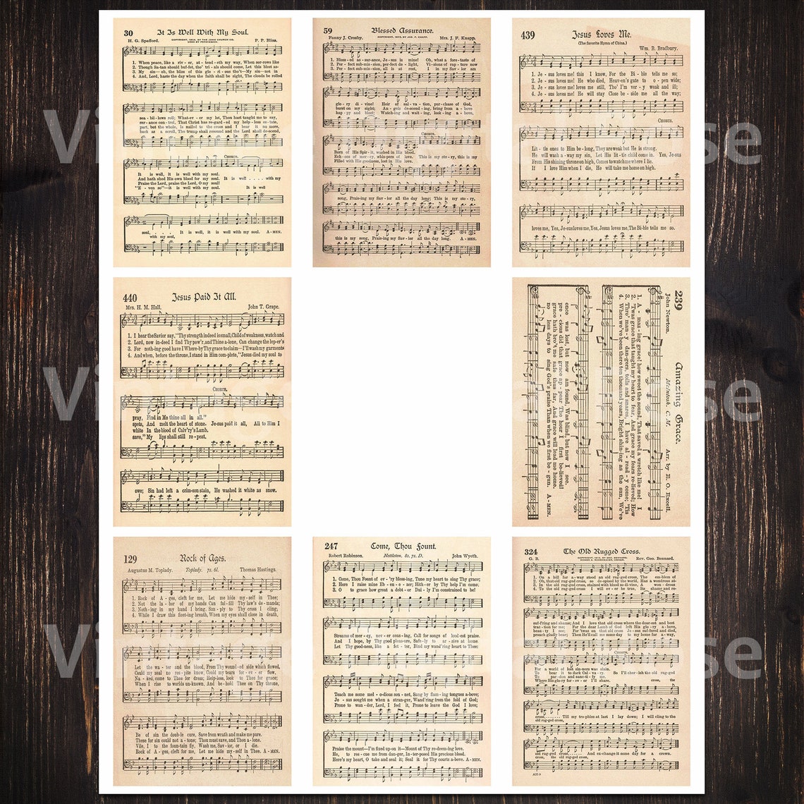 Printable Vintage Hymn Sheet Music Best Sellers Top Songs Set - Etsy