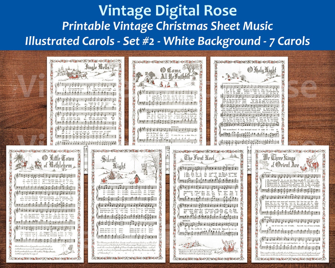 Printable Vintage Christmas Carols Illustrated Best Sellers Top ...