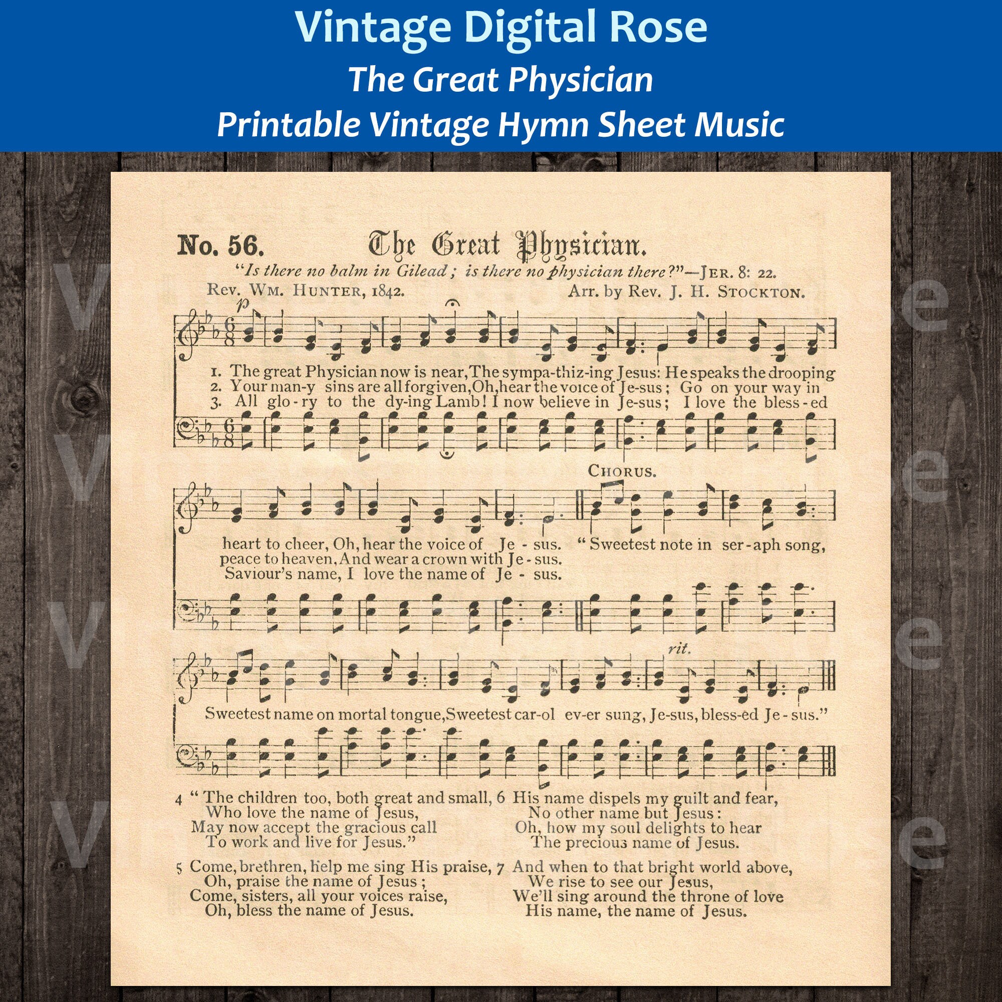 The Great Physician Printable Vintage Gospel Hymn Sheet Music - Etsy Norway