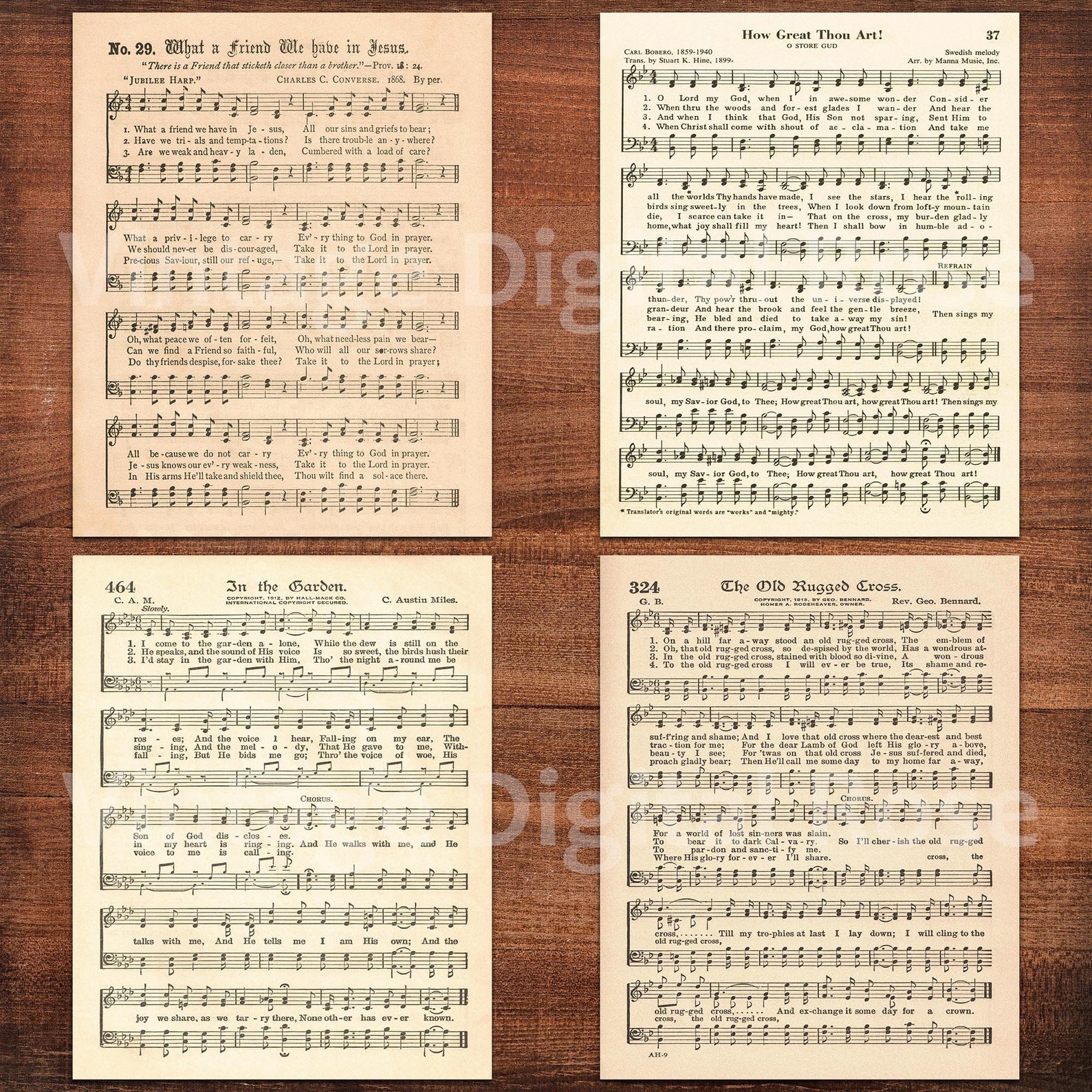 Printable Vintage Hymns Set of 8 Sheet Music Best Sellers Top - Etsy