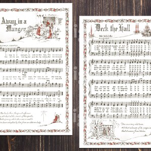 Printable Vintage Christmas Carols Illustrated Best Sellers Top ...