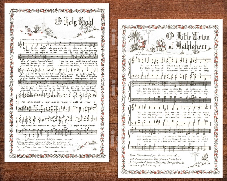 Printable Vintage Christmas Carols Illustrated Best Sellers - Etsy
