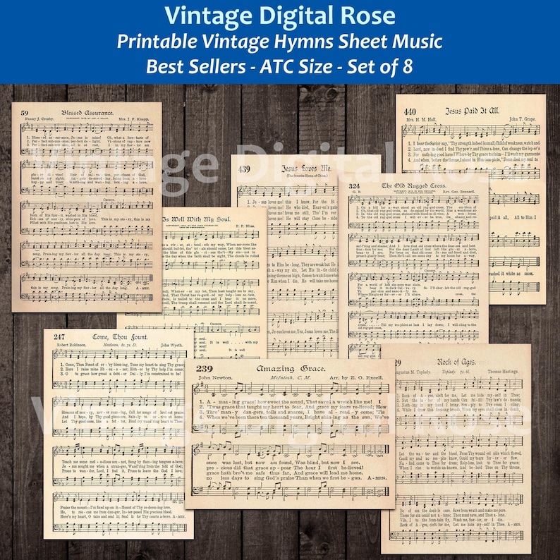 Printable Vintage Hymn Sheet Music Best Sellers Top Songs Set Etsy
