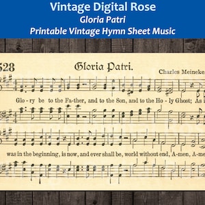 Gloria Patri Glory Be to the Father Doxology Printable Vintage Hymn Sheet Music