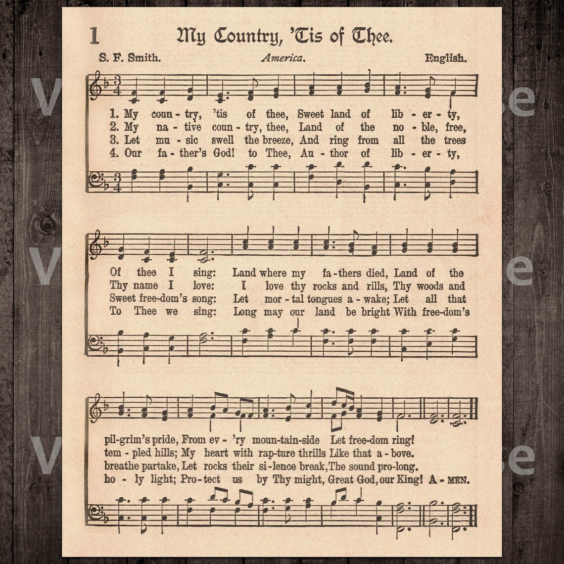 Printable Vintage Patriotic Sheet Music Star Spangled | Etsy