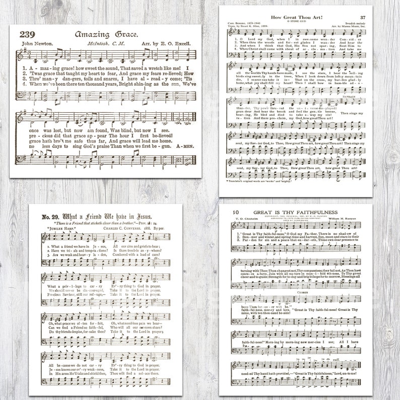 Printable Vintage Hymns Set of 8 Sheet Music Best Sellers Top - Etsy