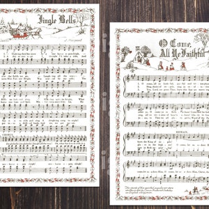 Printable Vintage Christmas Carols Illustrated Best Sellers Top ...