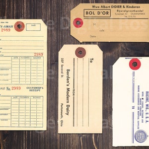 Vintage Printable Assorted Hang Tags General Store Inventory Hardware and More Digital Collage Sheet PNG Format Set of 8 Tags image 3