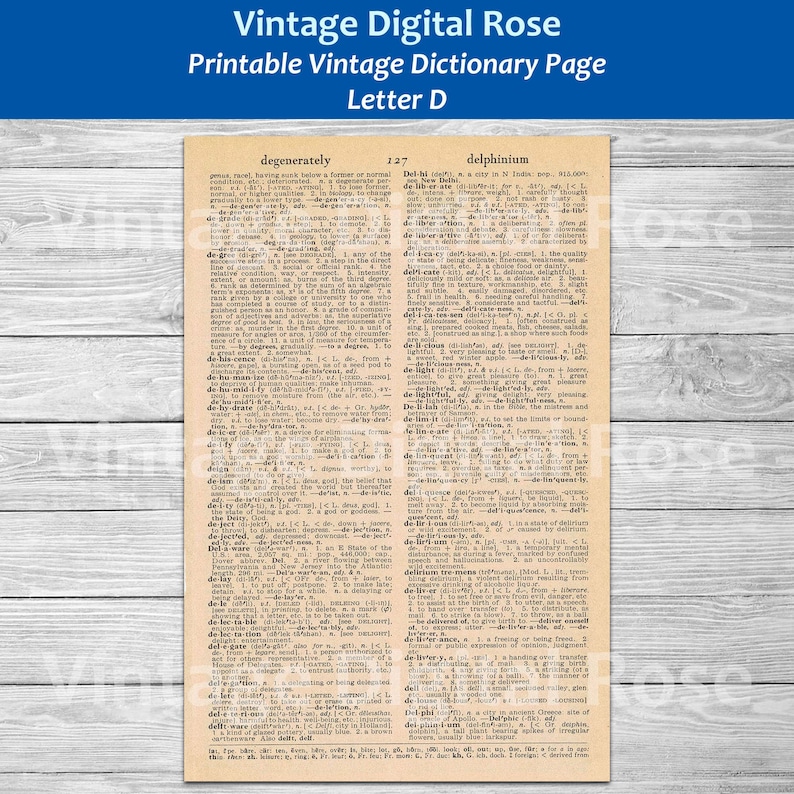 Letter D Vintage Printable Dictionary - Il 794xN.2434391808 Poi7 