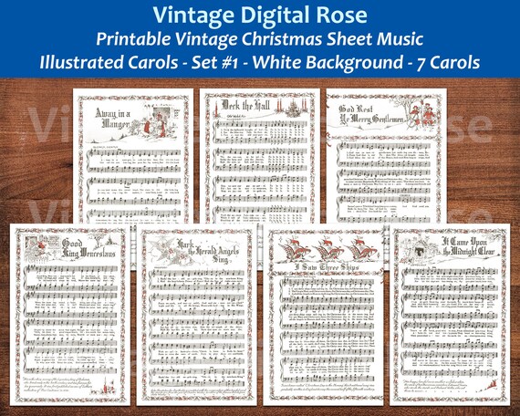 Printable Vintage Christmas Carols Illustrated Best Sellers - Etsy