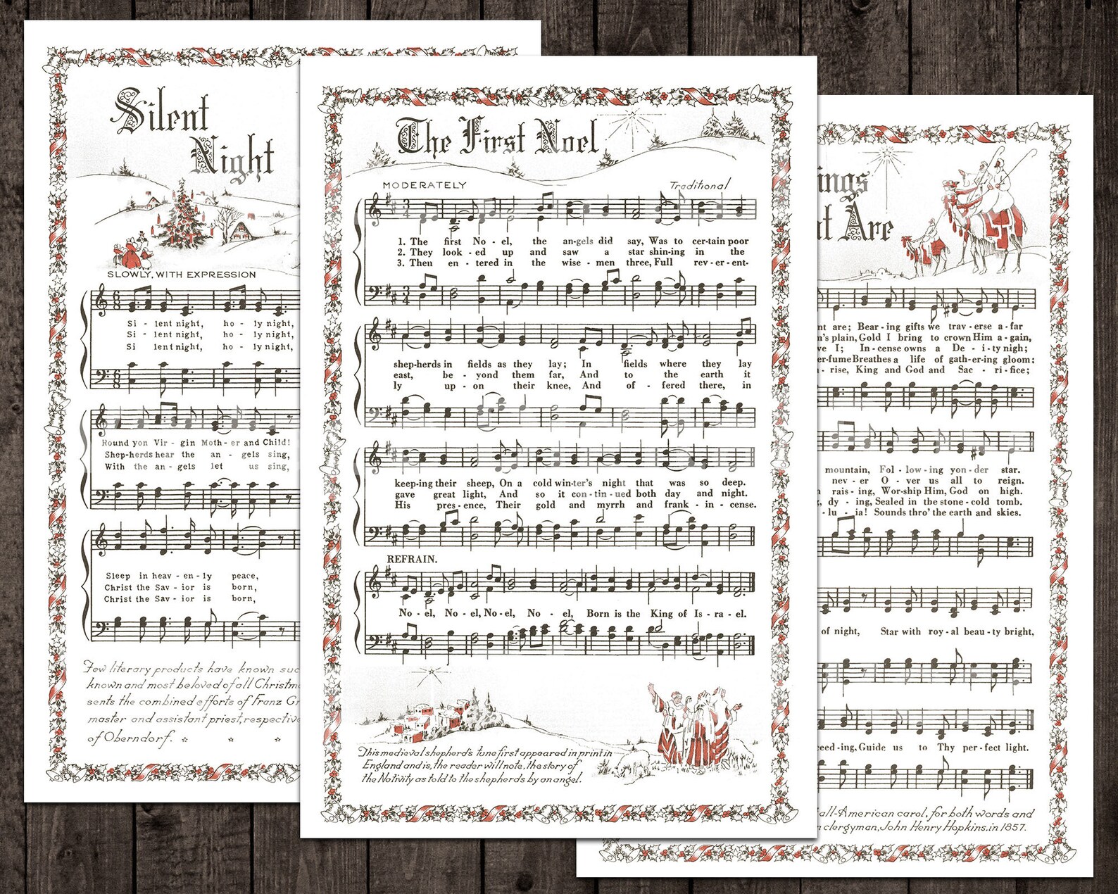 Printable Vintage Christmas Carols Illustrated Best Sellers - Etsy