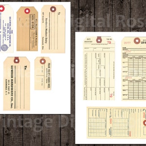 Vintage Printable Assorted Hang Tags General Store Inventory Hardware and More Digital Collage Sheet PNG Format Set of 8 Tags image 4