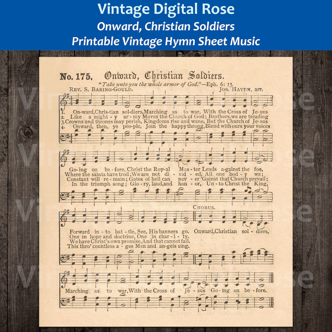Onward, Christian Soldiers Printable Vintage Gospel Hymn Sheet Music - Etsy
