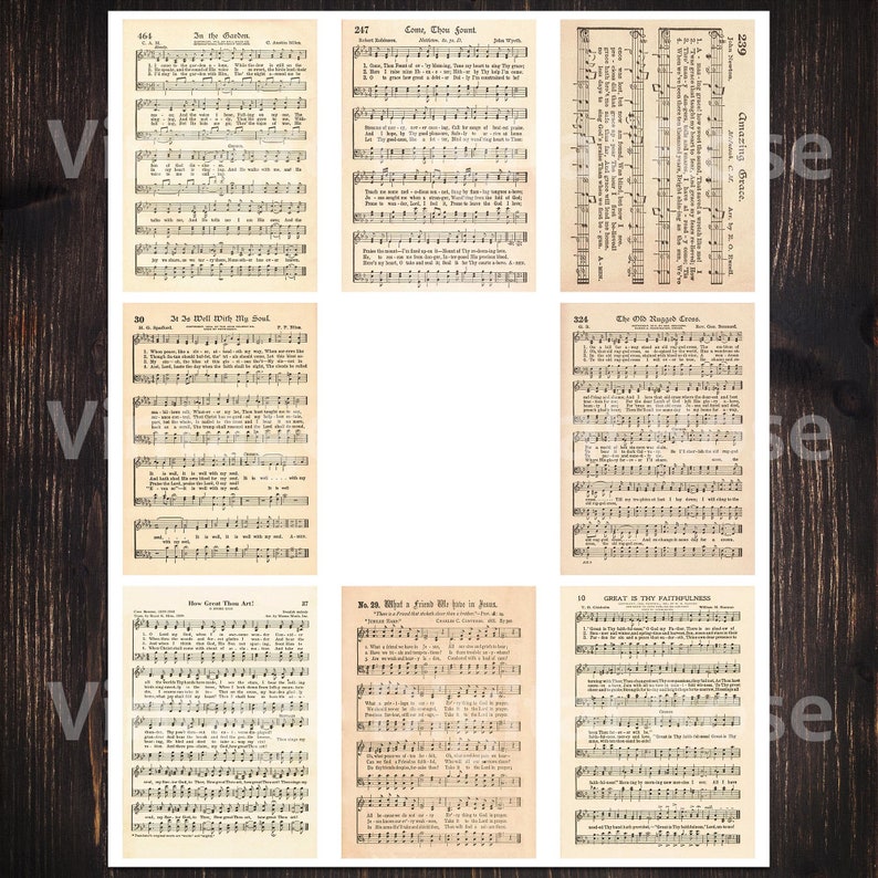 Printable Vintage Hymn Sheet Music Best Sellers Set 2 Top | Etsy