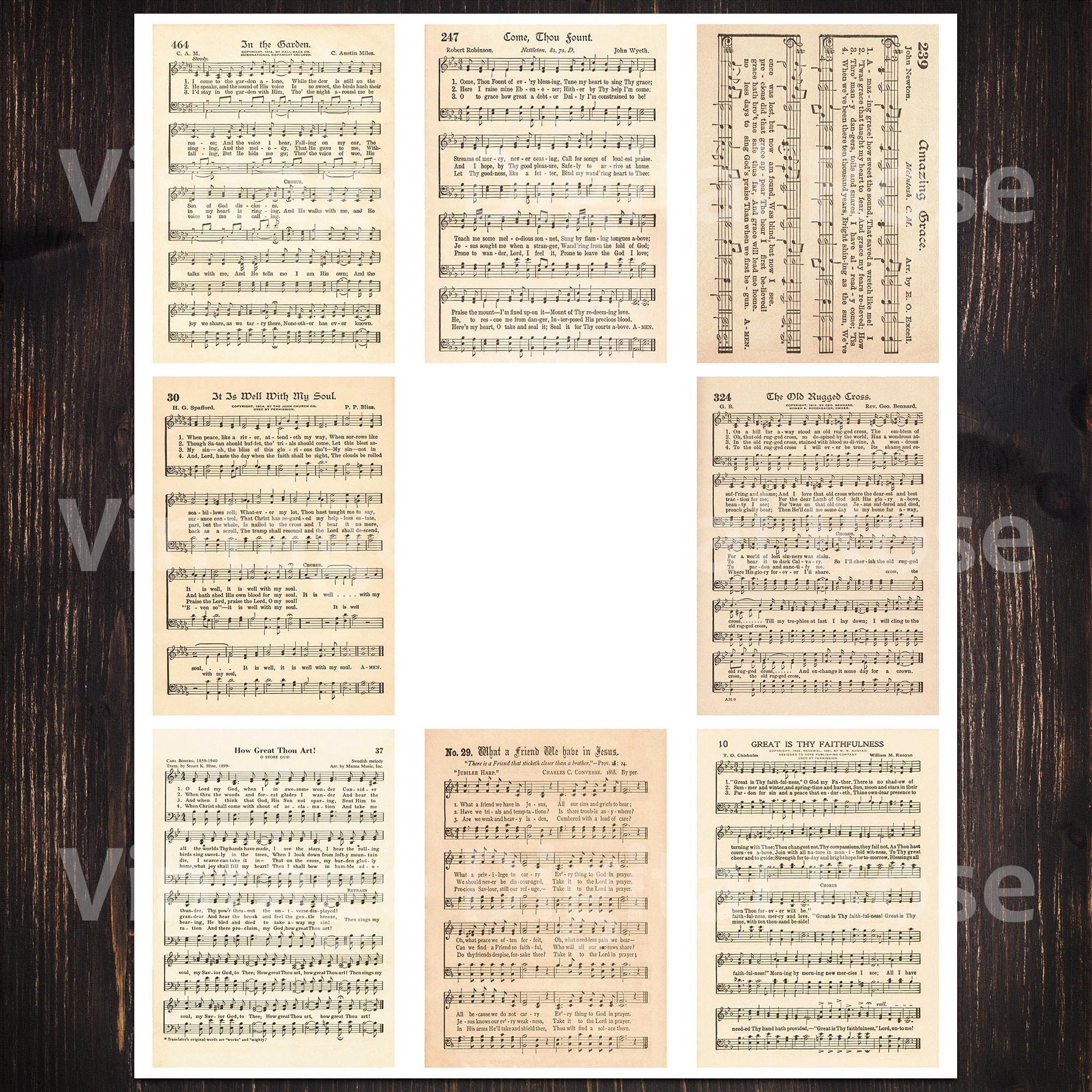 Printable Vintage Hymn Sheet Music Best Sellers Set 2 Top Songs Set of ...